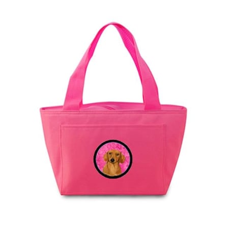 Carolines Treasures Carolines Treasures LH9357PK-8808 Pink Dachshund Zippered Insulated School Washable And Stylish Lunch Bag Cooler LH9357PK-8808